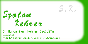 szolon kehrer business card